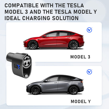 LaTough 2023 Upgraded J1772 to Tesla Adapter Pro Designed for Model 3 & Y Charging Adapter for Tesla Accessories Faster Charging Auto Lock Support J1772 Station (Not Compatible with Model S & X)