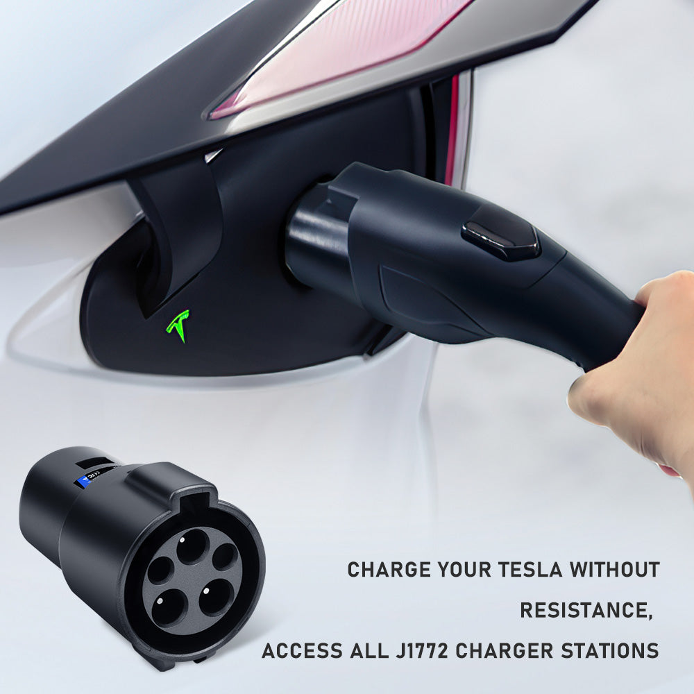 J1772 to Tesla Charger Adapter Ideal Tesla Accessories 80AMP /250V /AC for  Tesla Model S/3/X/Y Fast Charging Compatible with J1772 Charger Station