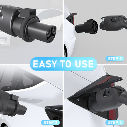 LATOUGH Charger Lock Compatible with J1772 to Tesla Charging Adapter (Compatible with Non Flange Adapter)-Compatible with Tesla Model X/Y/3/S