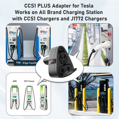 LaTough 2023 Tesla Charger Adapter Universal 2 in 1 CCS Plus J1772 to Tesla Adapter CCS1 and J1772 Charging Stations Up to 250KW Power DC/AC Supercharger Model 3/S/X/Y Tesla Accessories Ideal Gifts