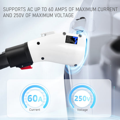 J1772 EVs Adapter, Tesla to J1772 Charger Adapter Fit All J1772 EVs Max 60 Amp&250V AC - Compatible with Tesla Wall Connector Mobile Connector Destination Charging LaTough 【Only for J1772 EVs】-WHITE